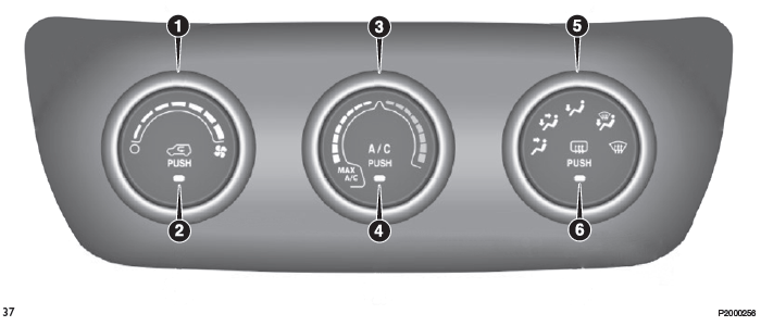 Fiat Tipo. MANUELLE KLIMAANLAGE / HEIZUNG