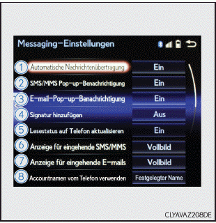 Lexus CT. Telefonbuch (Lexus-Display-Audiosystem)