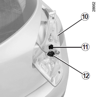 Renault Fluence. Schlussleuchten (Lampenwechsel)