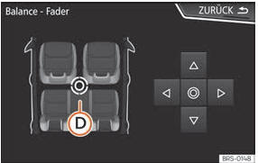 Seat Toledo. Abb. 175 Menü der Klangeinstellungen