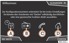 Seat Toledo. Abb. 178 Assistent für die Erstkonfiguration