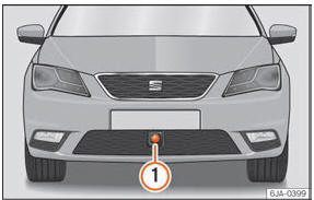 Seat Toledo. Abb. 224 Im vorderen Stoßfänger: Radarsensor.