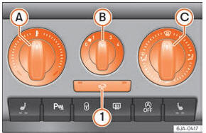 Seat Toledo. Abb. 168 Heizung: Bedienungselemente