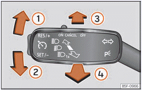 Seat Toledo. Abb. 31 Blinker- und Fernlichthebel.