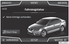 Seat Toledo. Abb. 37 Easy Connect: CAR Menü