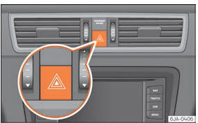 Seat Toledo. Abb. 133 Kombiinstrument: Schalter für Warnblinkanlage