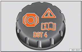 Seat Toledo. Abb. 53 Motorraum: Deckel des Bremsflüssigkeitsbehälters