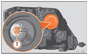 Seat Toledo. Abb. 91 Glühlampe für Fernlicht auswechseln