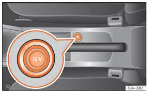 Seat Toledo. Abb. 154 Mittelkonsole: 12-Volt-Steckdose