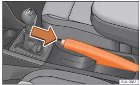 Seat Toledo. Abb. 214 Mittelkonsole: Handbremse