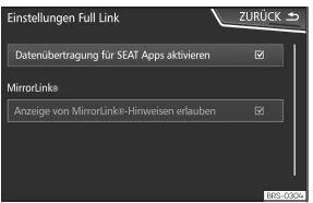 Seat Toledo. Abb. 182 Einstellungen Full Link