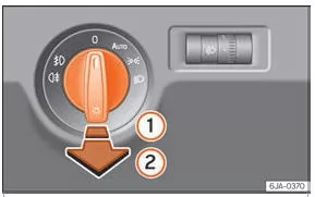 Seat Toledo. Abb. 132 Kombiinstrument: Lichtschalter